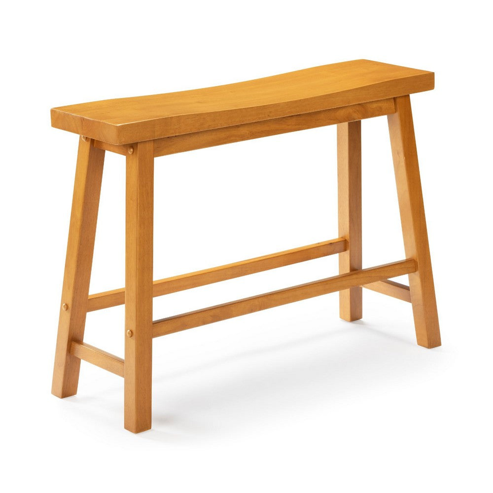 Amber Counter Height Bench, Backless Seat, Honey Oak Brown Acacia Wood - BM348807
