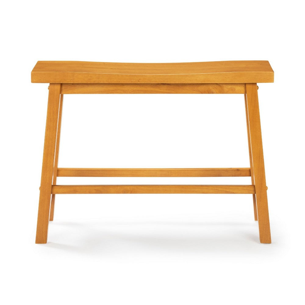 Amber Counter Height Bench, Backless Seat, Honey Oak Brown Acacia Wood - BM348807