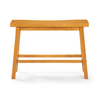 Amber Counter Height Bench, Backless Seat, Honey Oak Brown Acacia Wood - BM348807