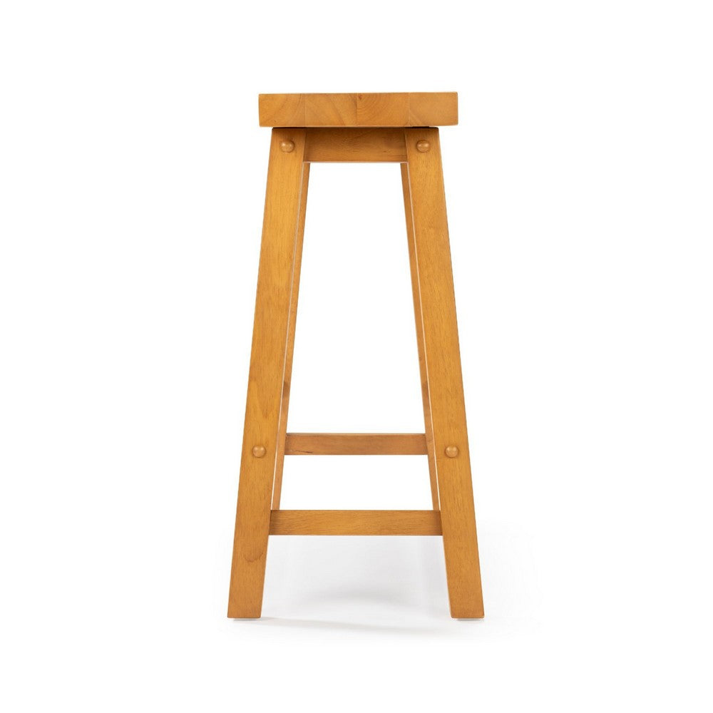 Amber Counter Height Bench, Backless Seat, Honey Oak Brown Acacia Wood - BM348807