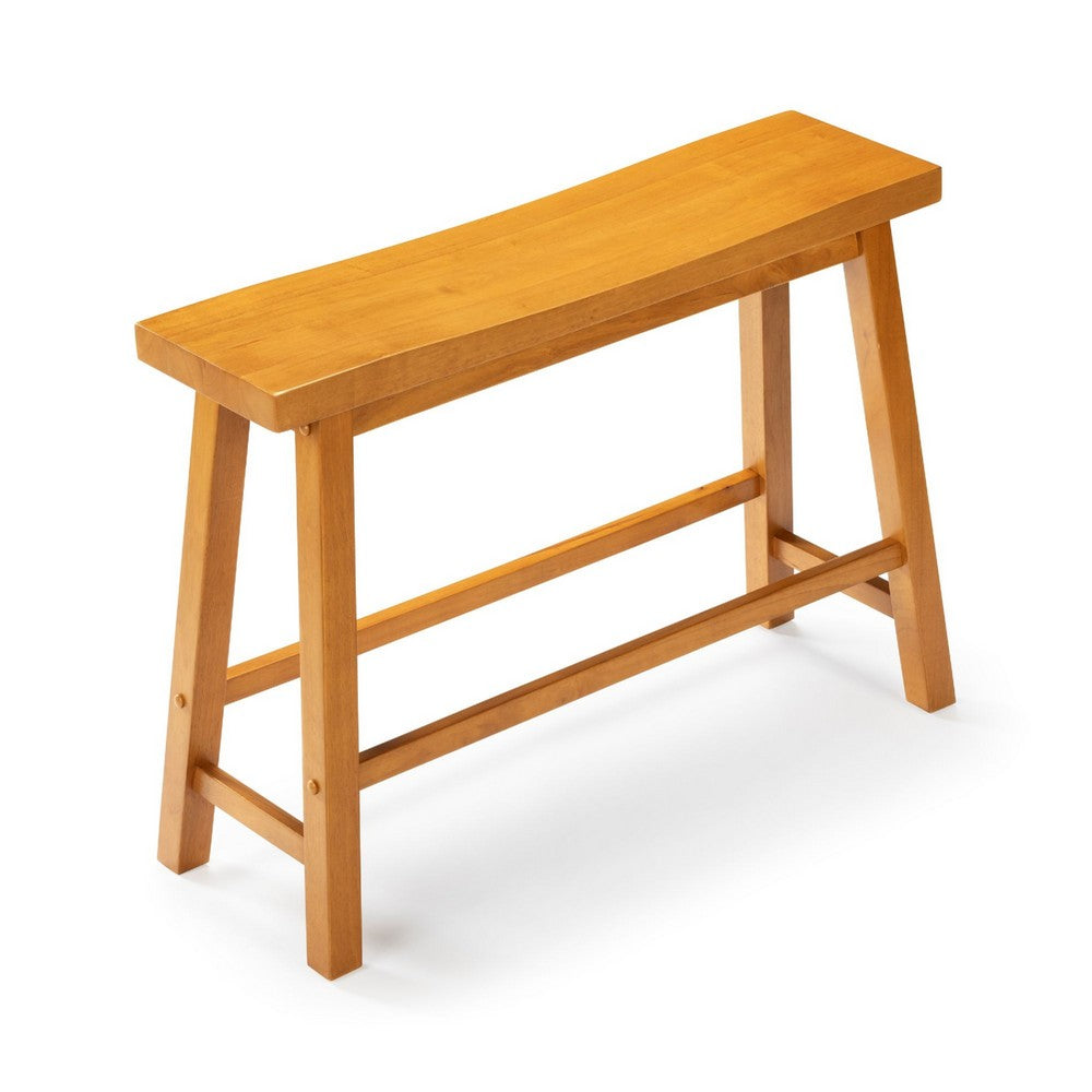 Amber Counter Height Bench, Backless Seat, Honey Oak Brown Acacia Wood - BM348807