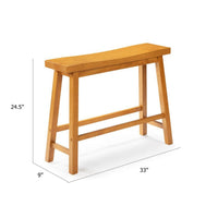 Amber Counter Height Bench, Backless Seat, Honey Oak Brown Acacia Wood - BM348807