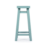 Amber Counter Height Stool, Saddle Seat, Light Blue Acacia Wood Frame - BM348808