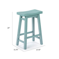 Amber Counter Height Stool, Saddle Seat, Light Blue Acacia Wood Frame - BM348808