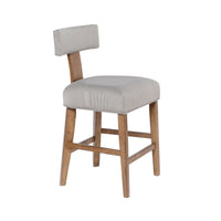 Tely Counter Stool Chair with Light Gray T Back, Natural Brown Frame - BM348810