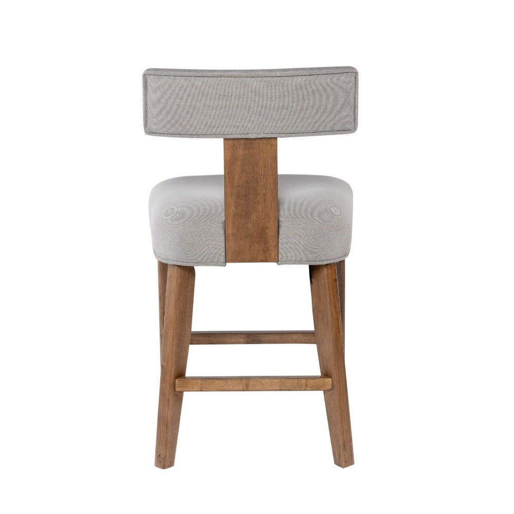 Tely Counter Stool Chair with Light Gray T Back, Natural Brown Frame - BM348810
