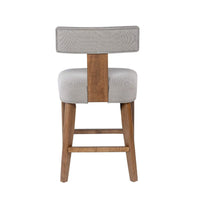 Tely Counter Stool Chair with Light Gray T Back, Natural Brown Frame - BM348810