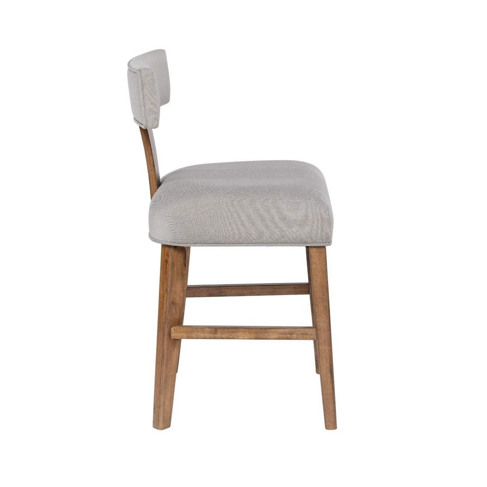 Tely Counter Stool Chair with Light Gray T Back, Natural Brown Frame - BM348810