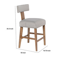 Tely Counter Stool Chair with Light Gray T Back, Natural Brown Frame - BM348810