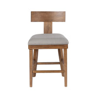 Hery Counter Stool Chair with T Back Design, Light Gray Cushioned Seat - BM348812