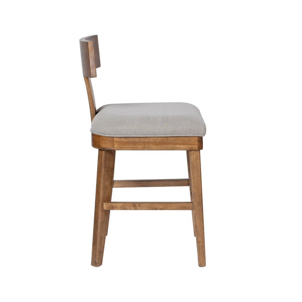 Hery Counter Stool Chair with T Back Design, Light Gray Cushioned Seat - BM348812
