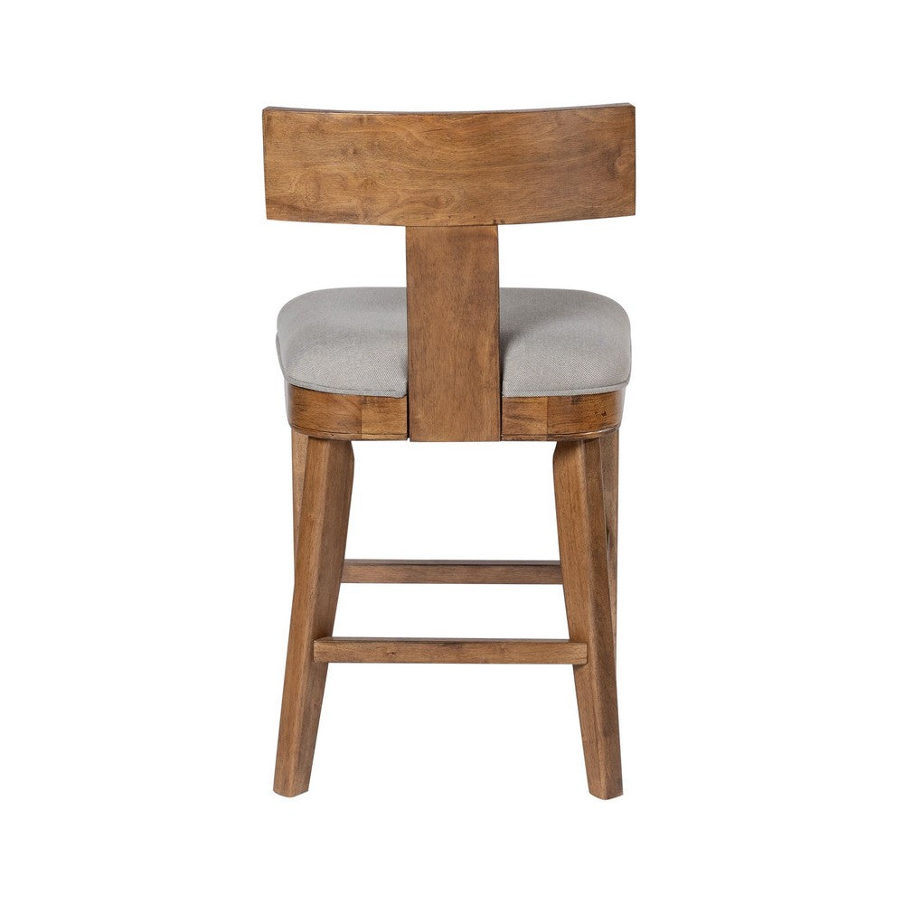 Hery Counter Stool Chair with T Back Design, Light Gray Cushioned Seat - BM348812