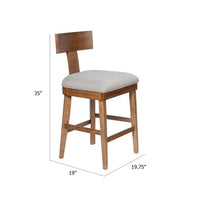 Hery Counter Stool Chair with T Back Design, Light Gray Cushioned Seat - BM348812