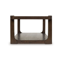 Kemu Coffee Table, 50 Inch Rectangular Top w Lower Shelf, Dark Brown - BM348970