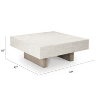 Laina Coffee Table, 42 Inch Square Top, Wide Panel Legs, Grayish Brown - BM348974