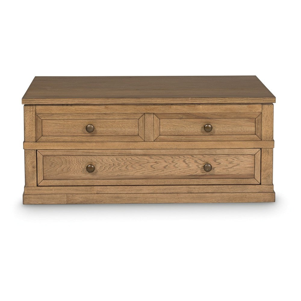 Dory Coffee Table, 42 Inch Rectangular Lift Top, 1 Drawer, Light Brown - BM348978