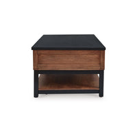 Kely Coffee Table, 48 Inch Rectangular Lift Top, Lower Shelf, Brown - BM348979