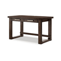 Kemu Home Office Desk, 56 Inch Rectangular Top, 2 Drawers, Dark Brown - BM348981