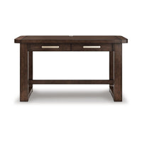 Kemu Home Office Desk, 56 Inch Rectangular Top, 2 Drawers, Dark Brown - BM348981