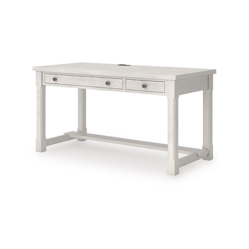 Lea Home Office Desk, 60 Inch Top with 2 Drawers, Antique White - BM348983