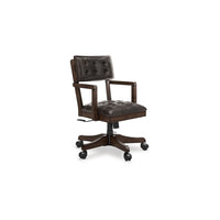 Kemu Home Office Chair, Adjustable Height, Dark Brown Faux Leather - BM348984