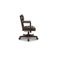 Kemu Home Office Chair, Adjustable Height, Dark Brown Faux Leather - BM348984