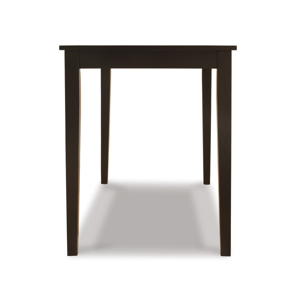Pim Dining Table, 45 Inch Rectangular Top, Dark Brown Tapered Legs - BM348985