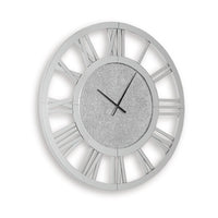 Wall Clock, Beaded Crystals, Mirror Cut Glass Roman Numerals, 39 Inch - BM349009