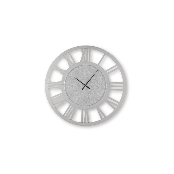 Wall Clock, Beaded Crystals, Mirror Cut Glass Roman Numerals, 39 Inch - BM349009