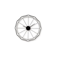 Wall Clock, Black Metal Geometric Edge Border, Abstract Open Frame, 36 Inch - BM349010