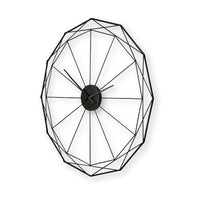 Wall Clock, Black Metal Geometric Edge Border, Abstract Open Frame, 36 Inch - BM349010