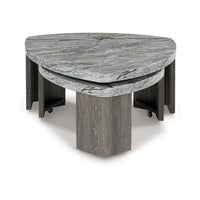 Morey Nesting Stacked Coffee Table Set, Gray Faux Marble, Cantilever - BM349020