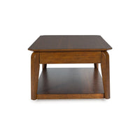 Mour Coffee Table with Casters and Drawer, 50 Inch Rectangular, Brown - BM349021