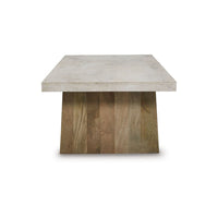 Beda Coffee Table with Casters, Shelf, 48 Inch Rectangular, Brown Wood - BM349022