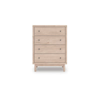 Rox Tall Dresser Chest, 4 Drawers with Black Metal Knobs, Tan Brown - BM349045