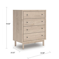 Rox Tall Dresser Chest, 4 Drawers with Black Metal Knobs, Tan Brown - BM349045