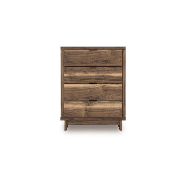 Lina Tall Dresser Chest, 4 Drawers Integrated Pulls, Natural Wood Brown - BM349046