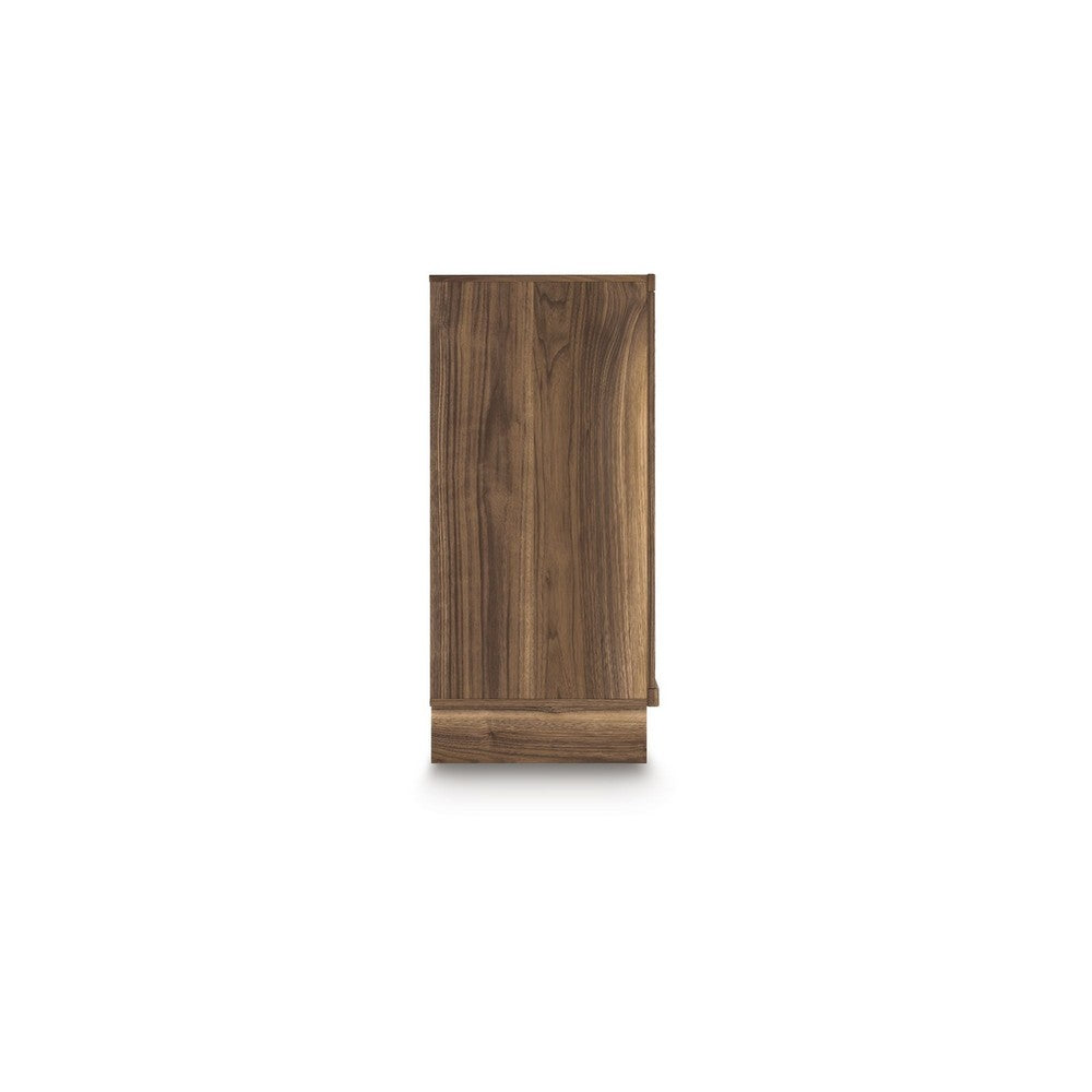 Lina Tall Dresser Chest, 4 Drawers Integrated Pulls, Natural Wood Brown - BM349046