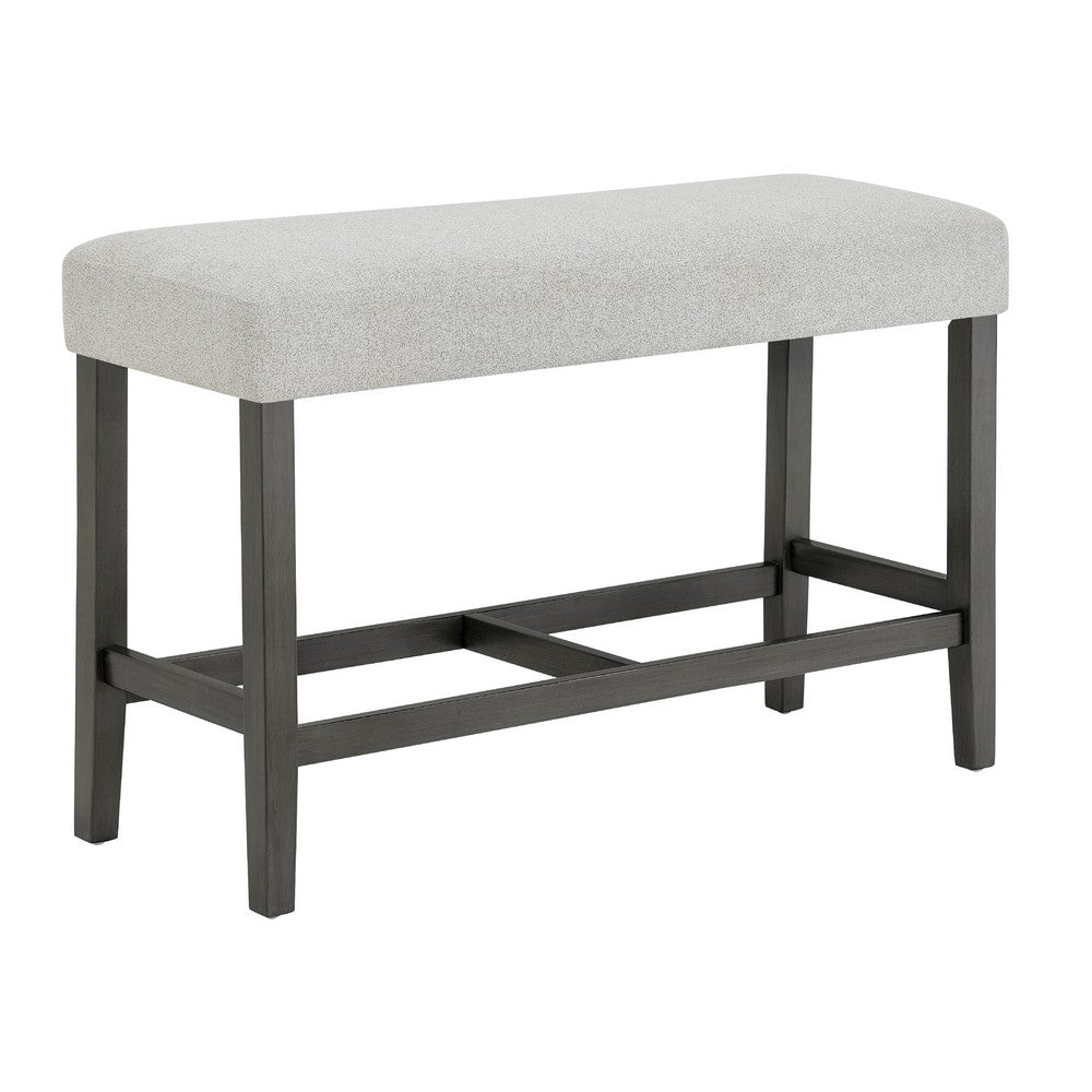 Jeny Counter Height Dining Bench, Padded Seat, 40 Inch Light Gray - BM349056