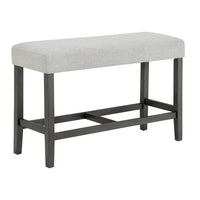 Jeny Counter Height Dining Bench, Padded Seat, 40 Inch Light Gray - BM349056
