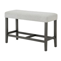 Jeny Counter Height Dining Bench, Padded Seat, 40 Inch Light Gray - BM349056