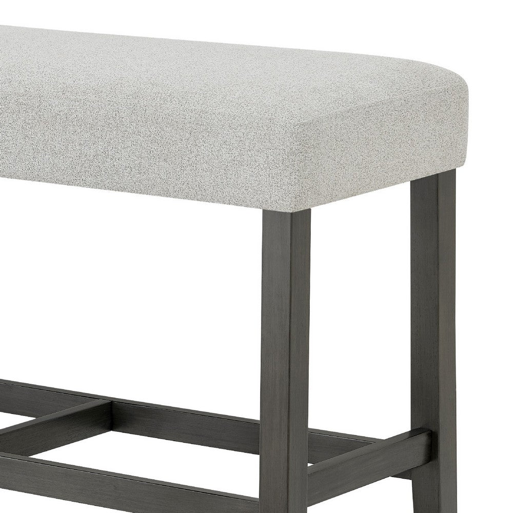 Jeny Counter Height Dining Bench, Padded Seat, 40 Inch Light Gray - BM349056