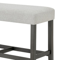 Jeny Counter Height Dining Bench, Padded Seat, 40 Inch Light Gray - BM349056