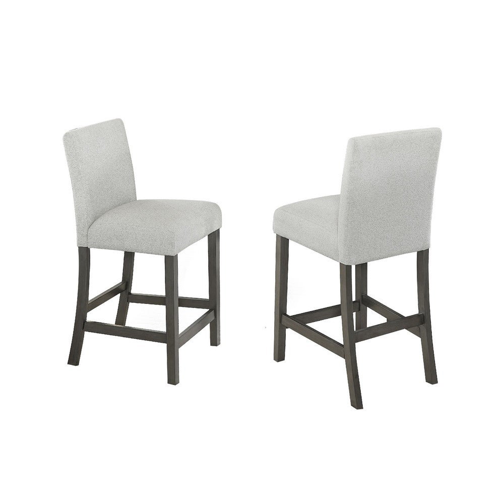 Jeny Counter Height Dining Chair Set of 2, Padded Seat, Light Gray - BM349057