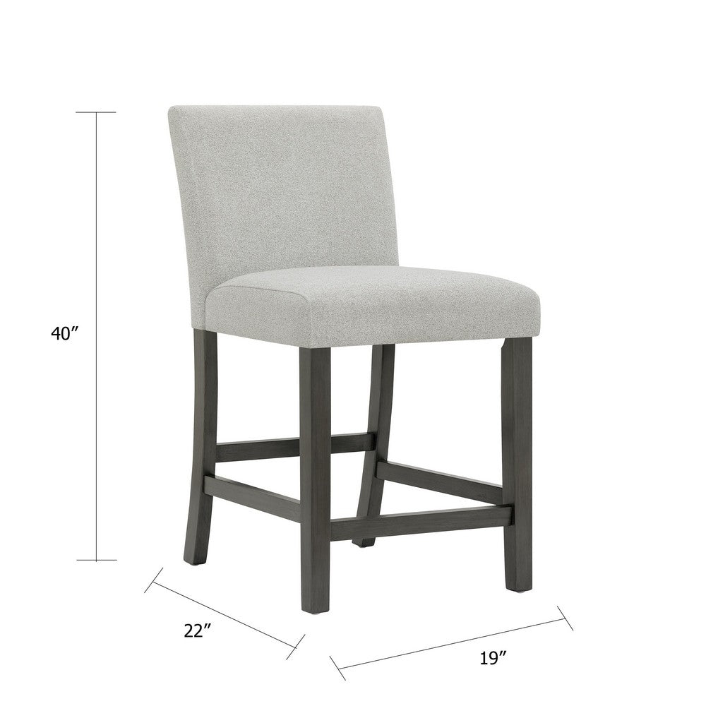 Jeny Counter Height Dining Chair Set of 2, Padded Seat, Light Gray - BM349057