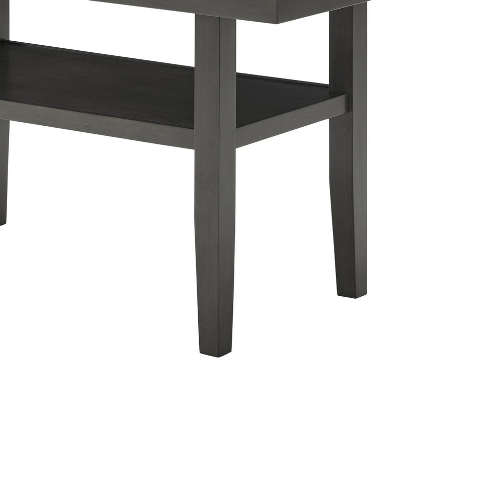 Jeny Counter Height Dining Table, 60 Inch Faux Marble Top, Dark Gray - BM349063