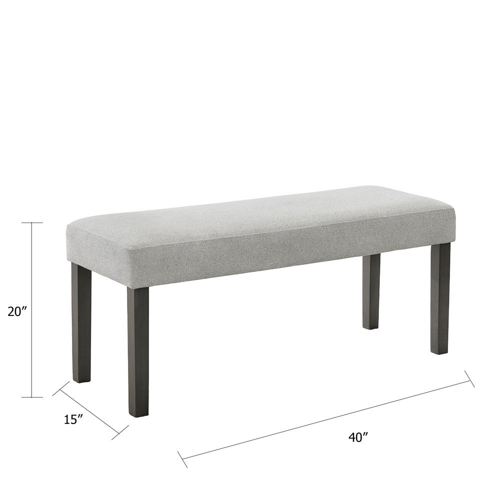 Jeny Dining Bench, Foam Padded Seat, 40 Inch Wide Dark Gray Wood - BM349065