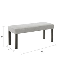 Jeny Dining Bench, Foam Padded Seat, 40 Inch Wide Dark Gray Wood - BM349065