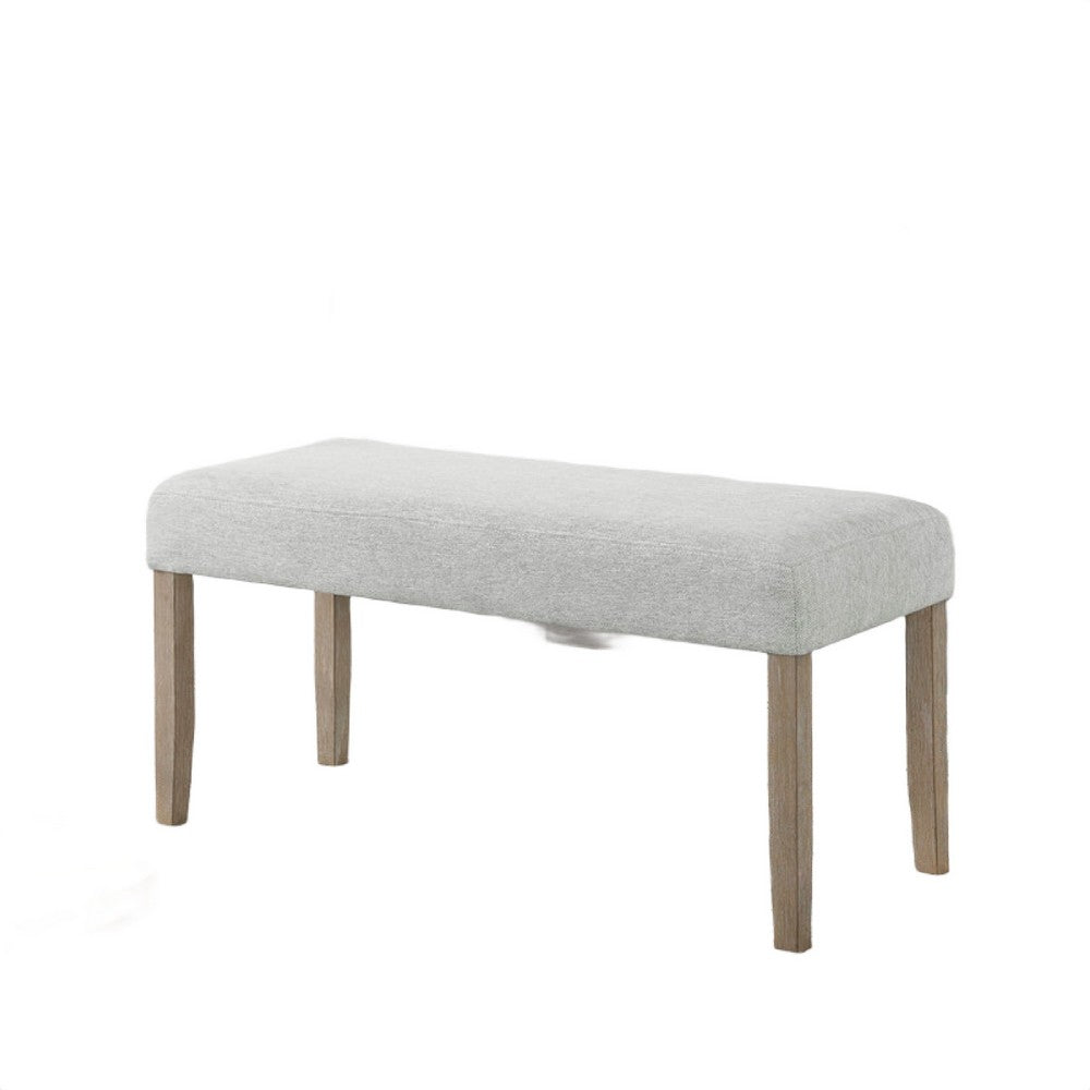 Teny Dining Bench, Light Gray Seat, 41 Inch Wide Oak Brown Frame - BM349066