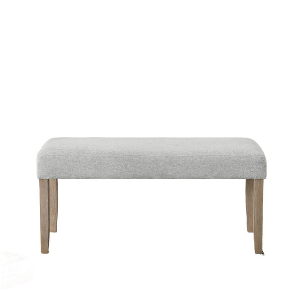 Teny Dining Bench, Light Gray Seat, 41 Inch Wide Oak Brown Frame - BM349066
